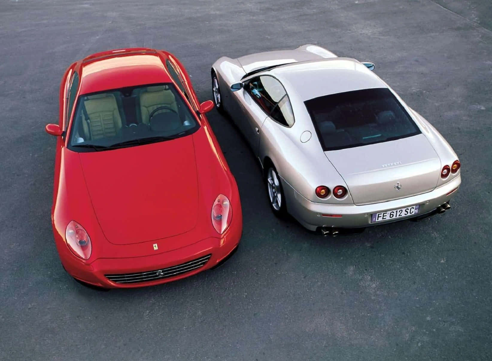 Ferrari 612 Scaglietti, red, metallic silver, HD Desktop Wallpaper