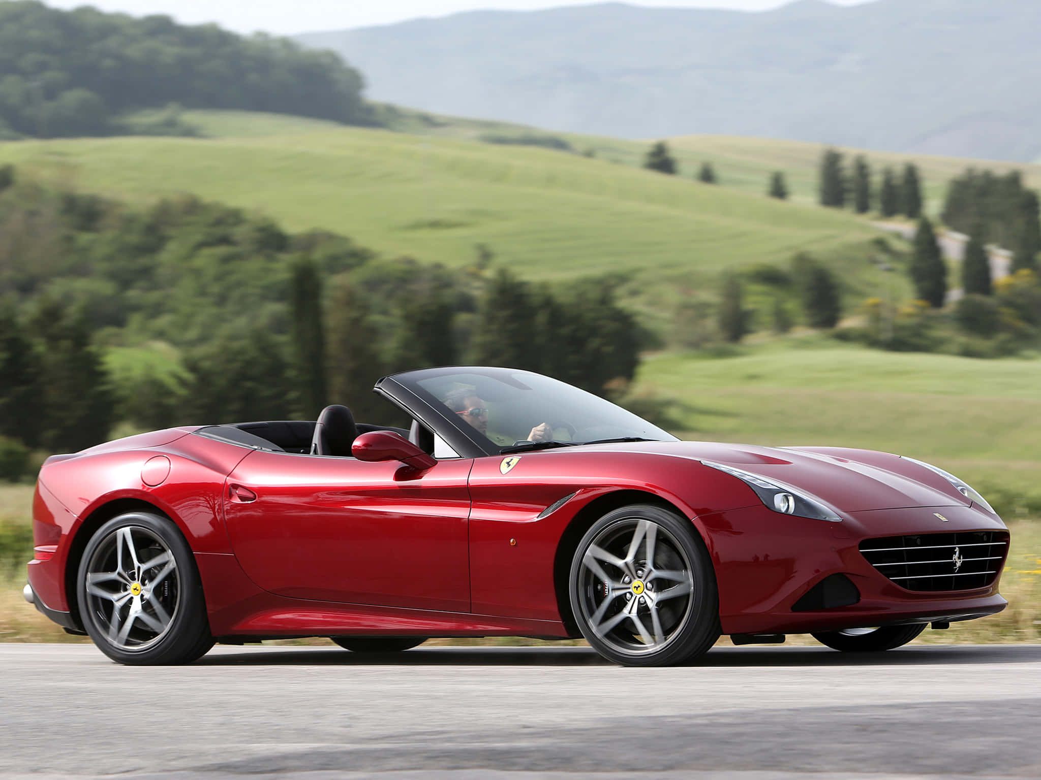 Ferrari California T, glossy red, convertible, Full HD Desktop Wallpaper