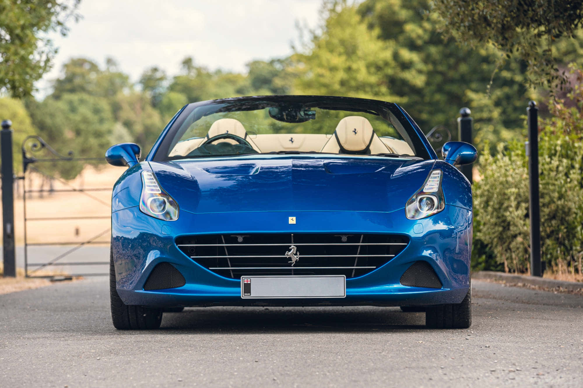 Ferrari California T, glossy blue, paved road, Full HD Desktop Wallpaper