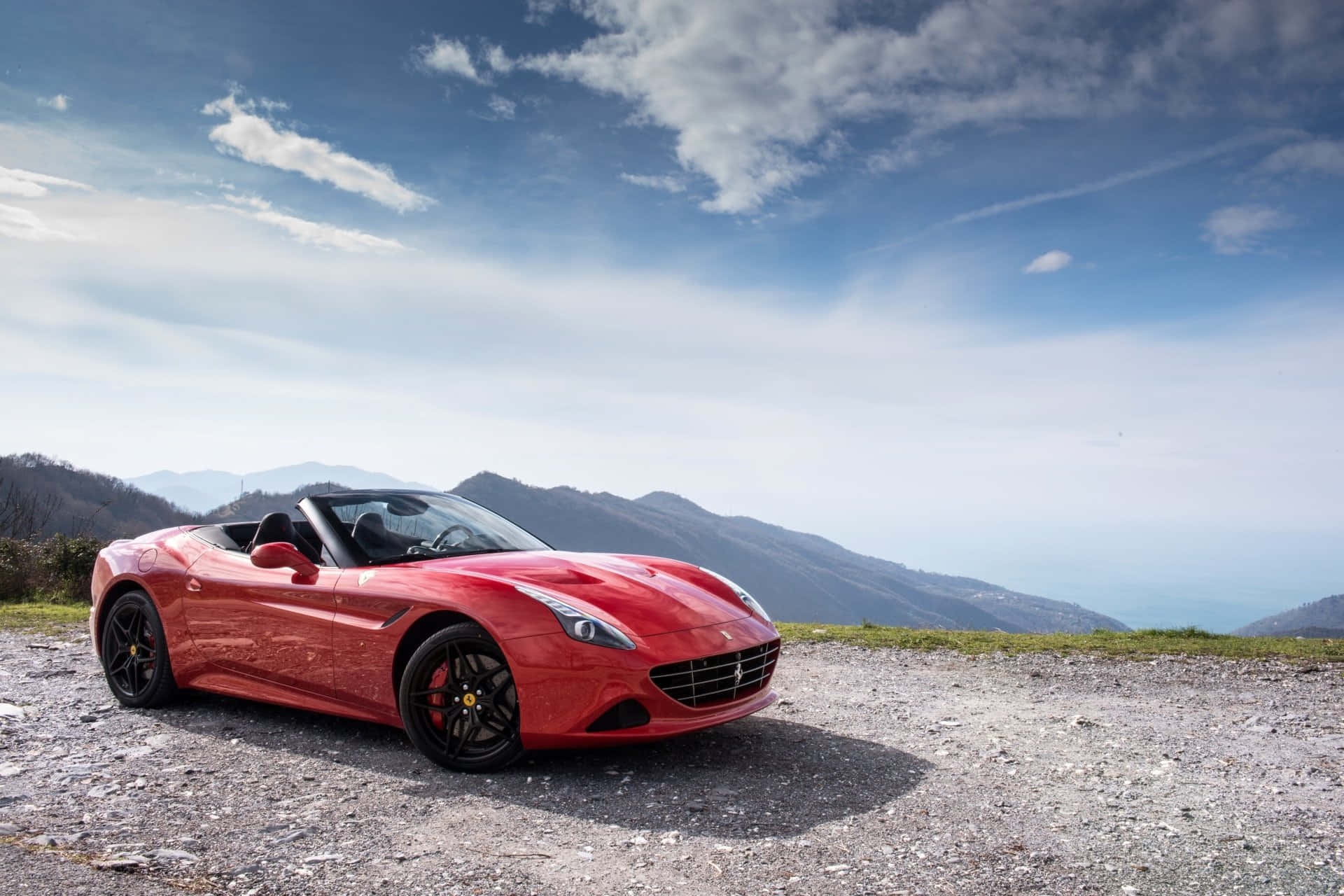 Ferrari California T, vibrant red, gravel overlook, Full HD Desktop Wallpaper