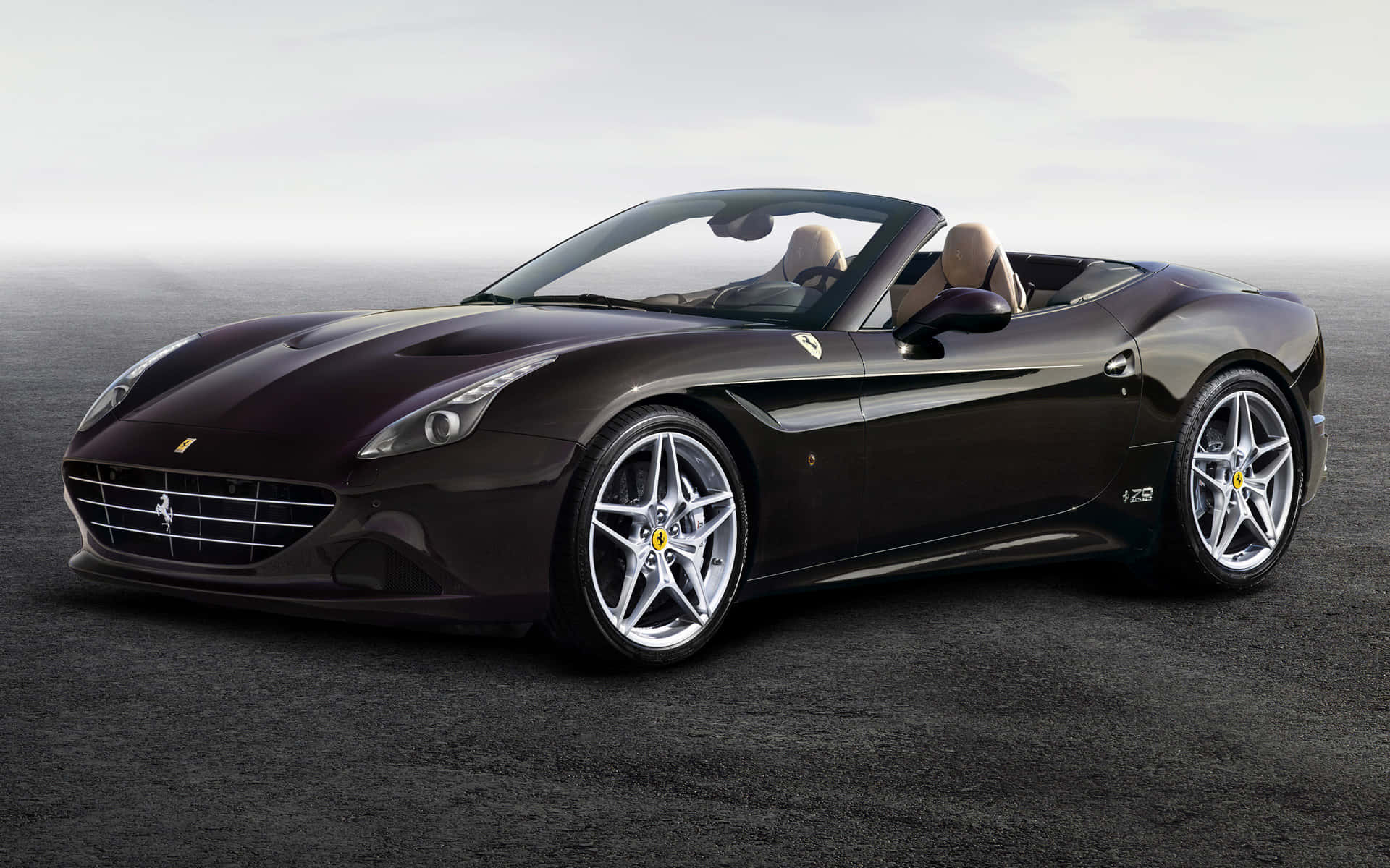 Ferrari California T, dark brown, silver rims, Full HD Desktop Wallpaper