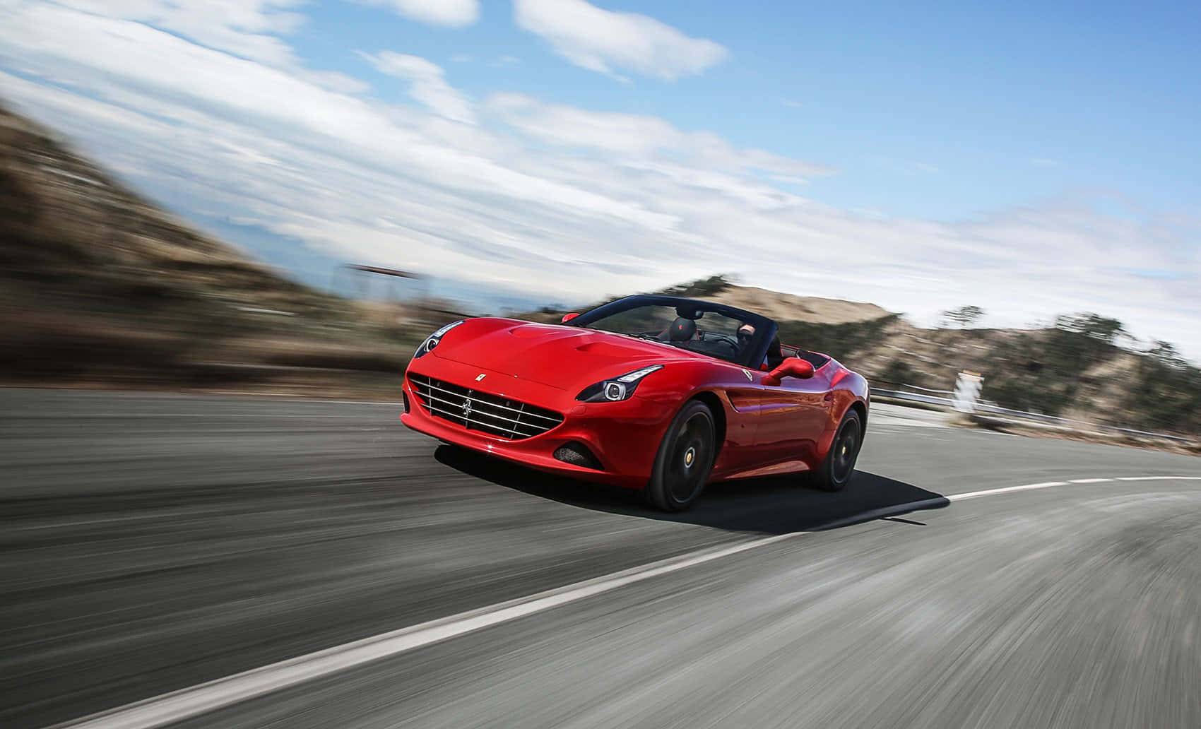 Ferrari California T, vibrant red, winding mountain road, HD Desktop Wallpaper