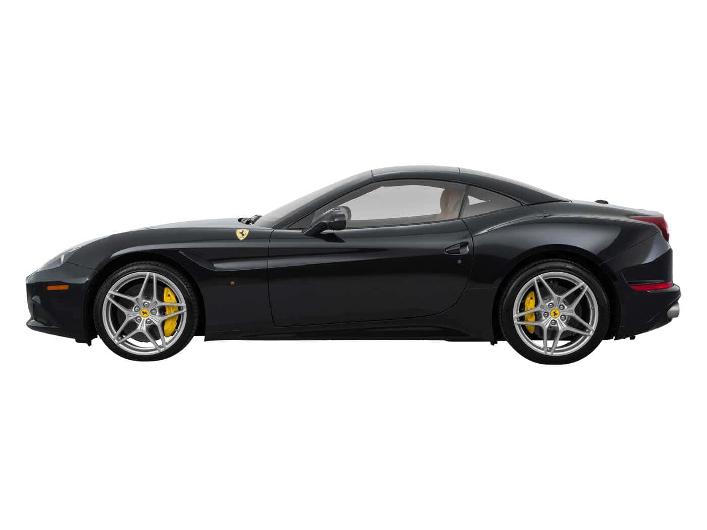 Ferrari California T, black, yellow brake calipers, HD Desktop Wallpaper