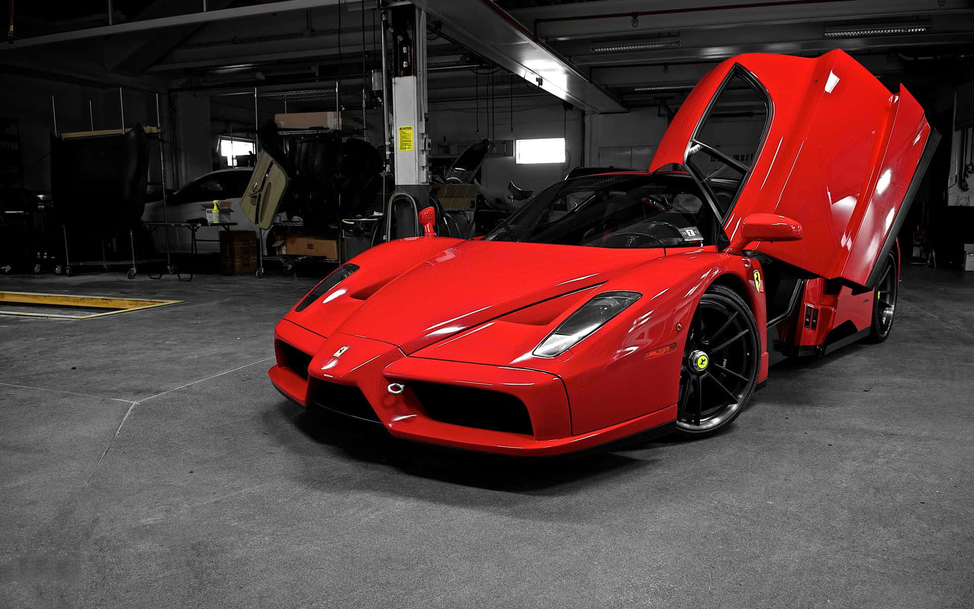 Ferrari Enzo, scissor doors, vibrant red, Full HD Desktop Wallpaper