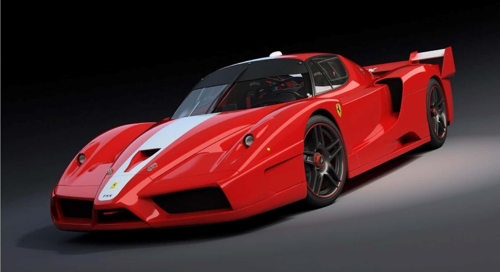 Ferrari Enzo, red, white racing stripes, HD Desktop Wallpaper