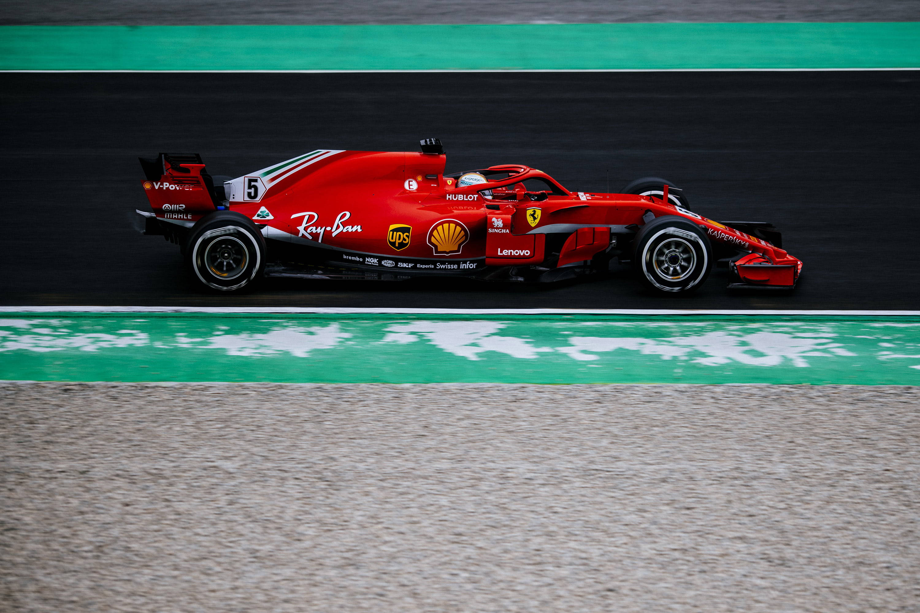 Ferrari F1 2018, red, racetrack, 2K Desktop Wallpaper