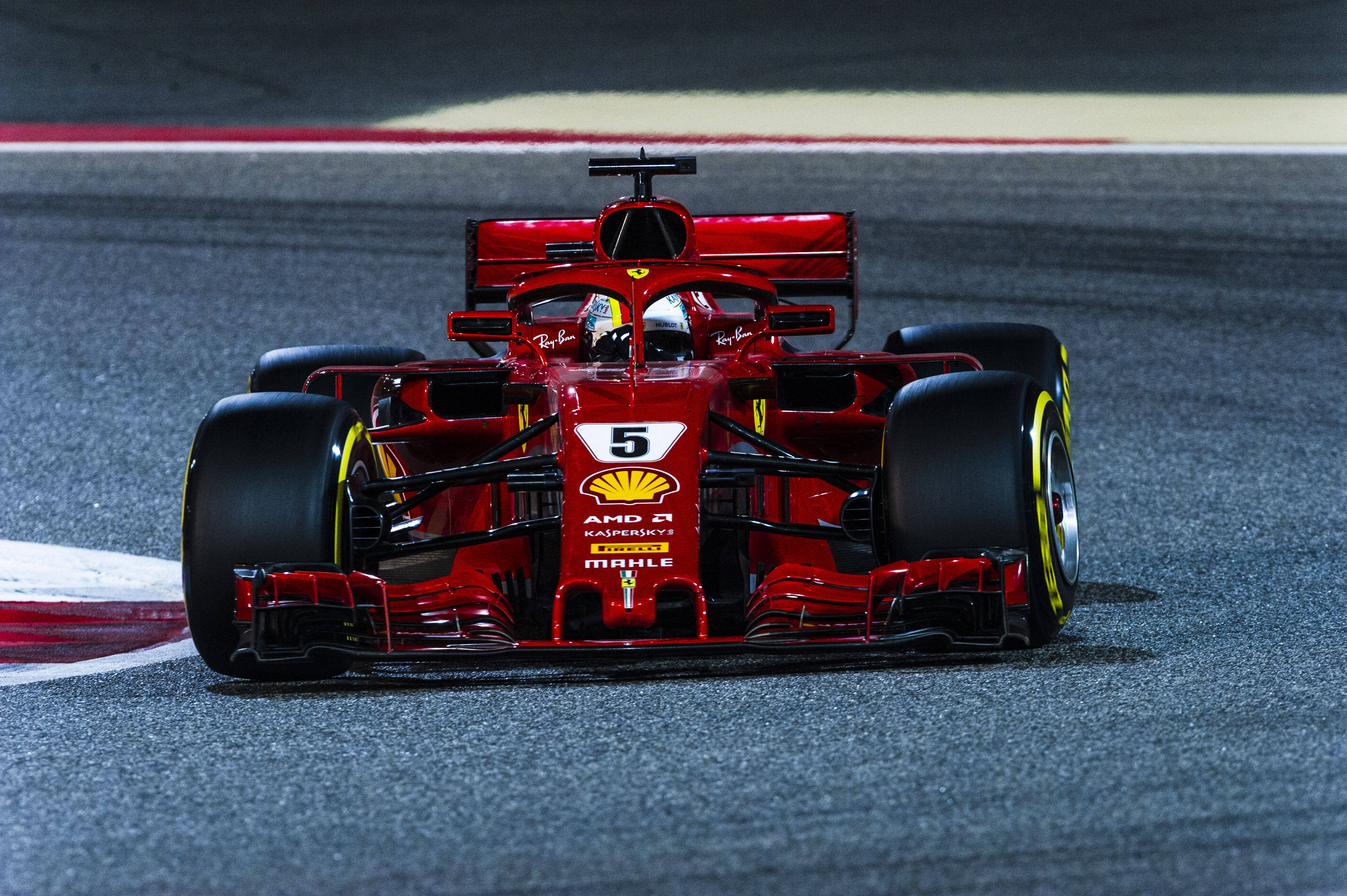 Ferrari F1 2018, red, number 5, 4K Desktop Wallpaper