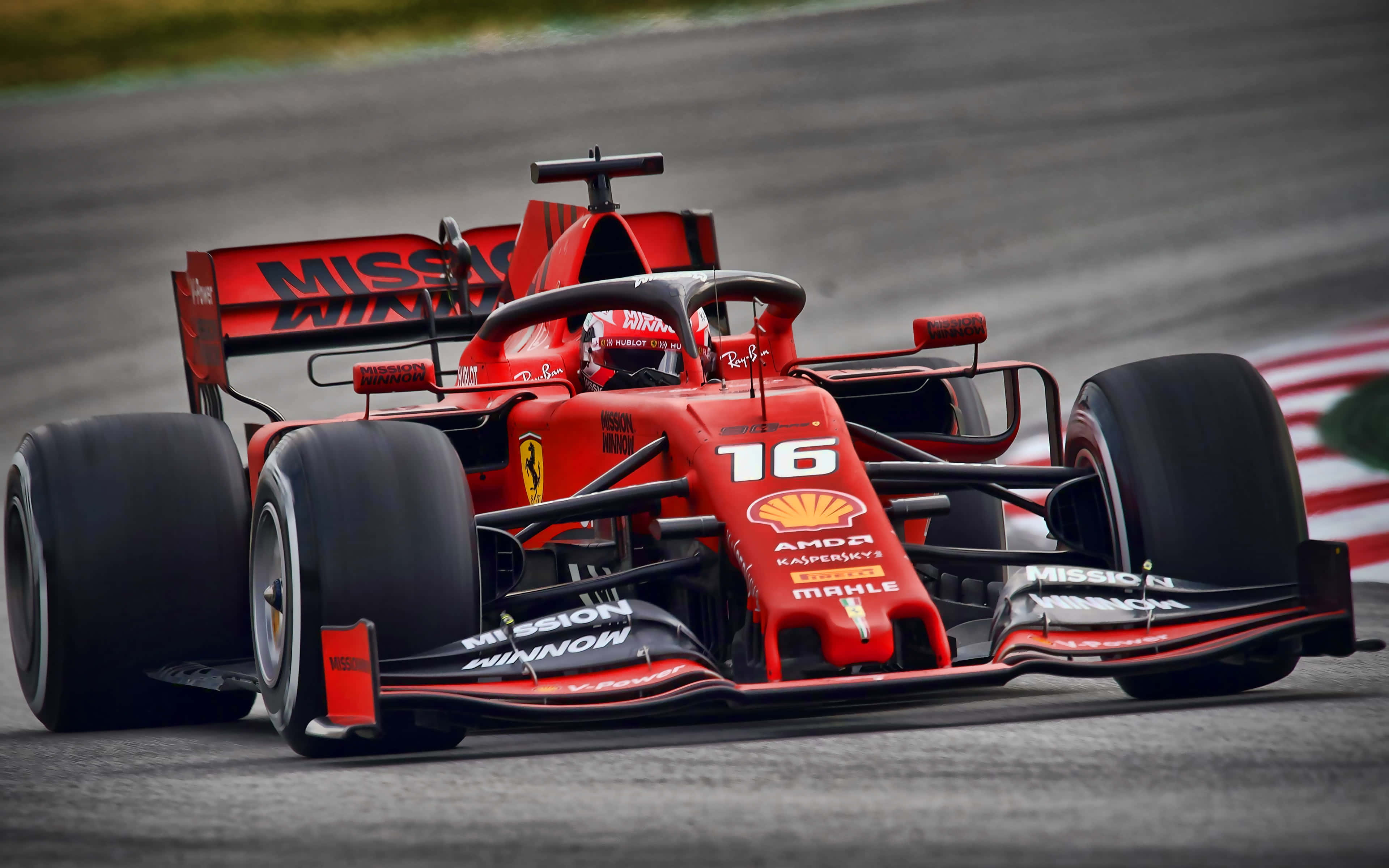 Ferrari F1 2019, red, number 16, 4K Desktop Wallpaper
