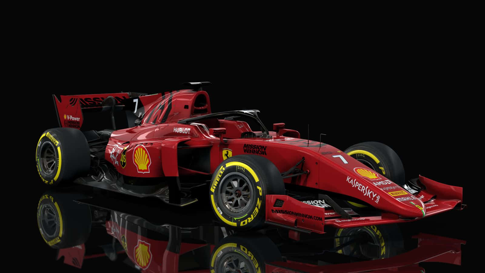 Ferrari F1 2019, red, yellow accents, HD Desktop Wallpaper