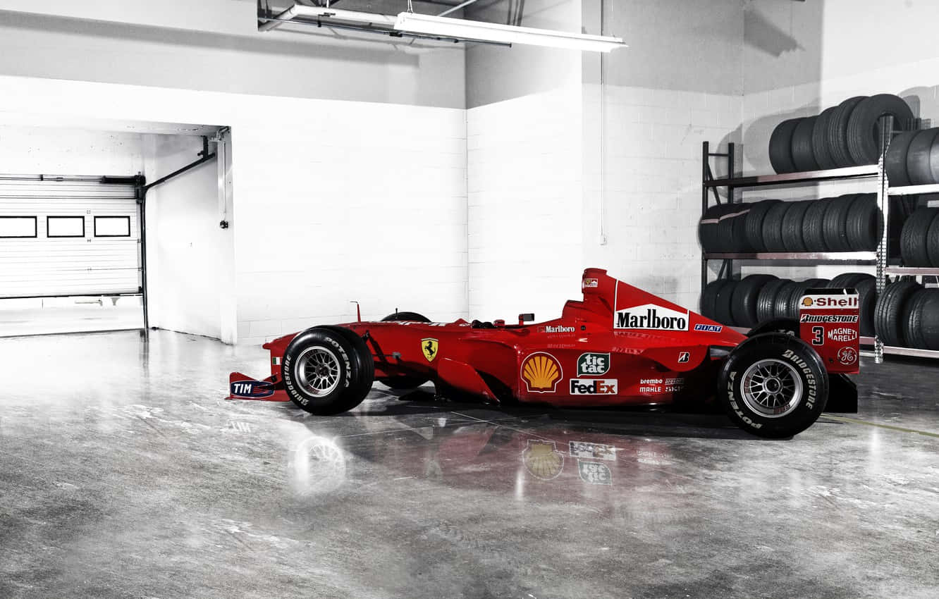 Ferrari F1, vibrant red, sponsor logos, HD Desktop Wallpaper