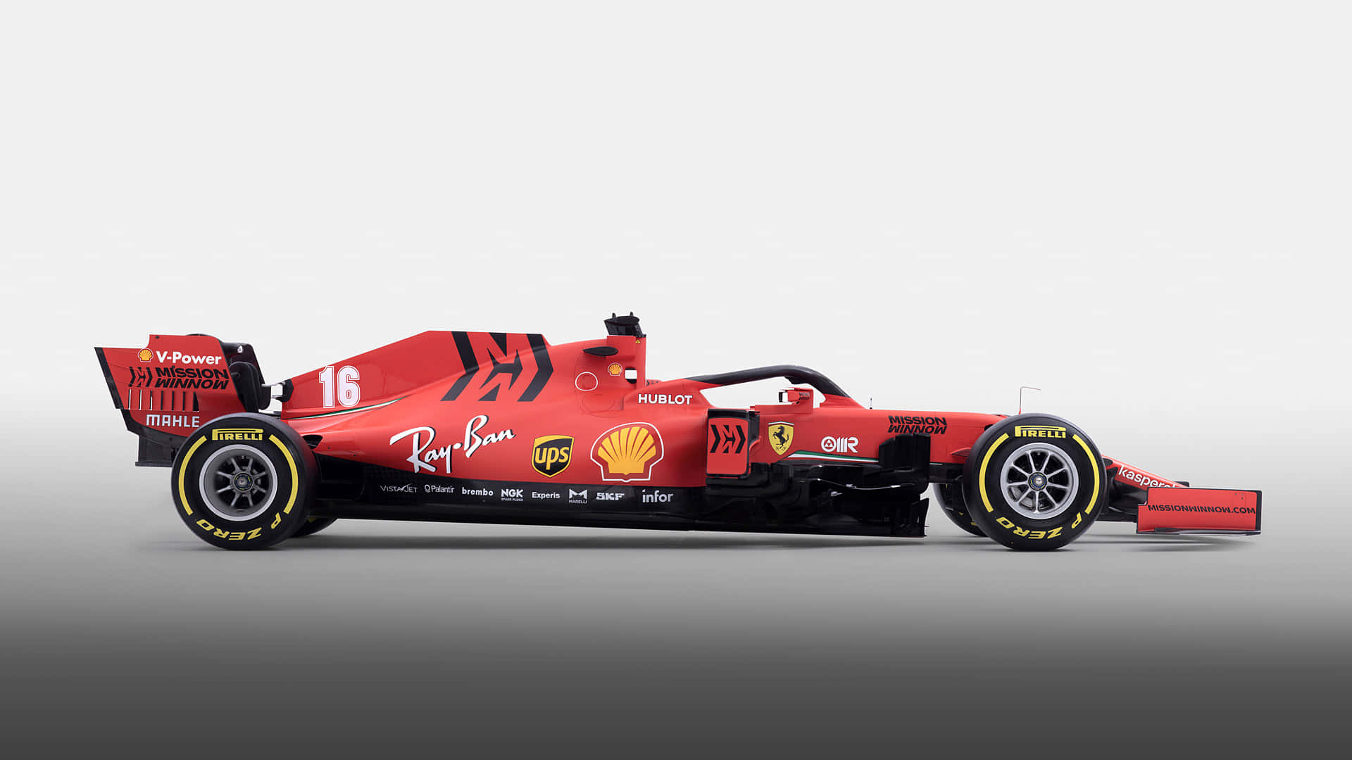 Ferrari F1, number 16, sponsor logos, Full HD Desktop Wallpaper