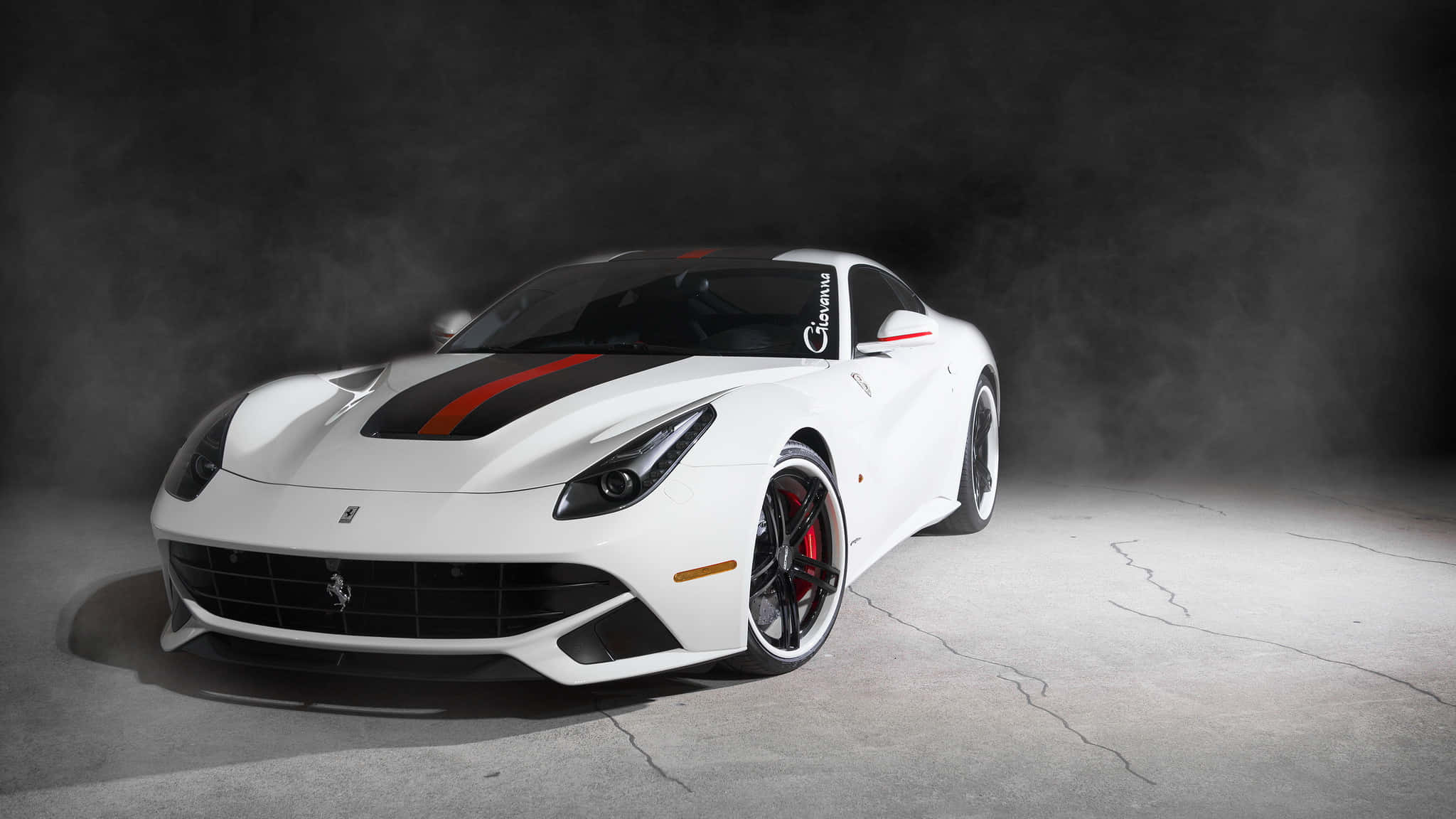 Ferrari F12 Berlinetta, white, red accents, Full HD Desktop Wallpaper