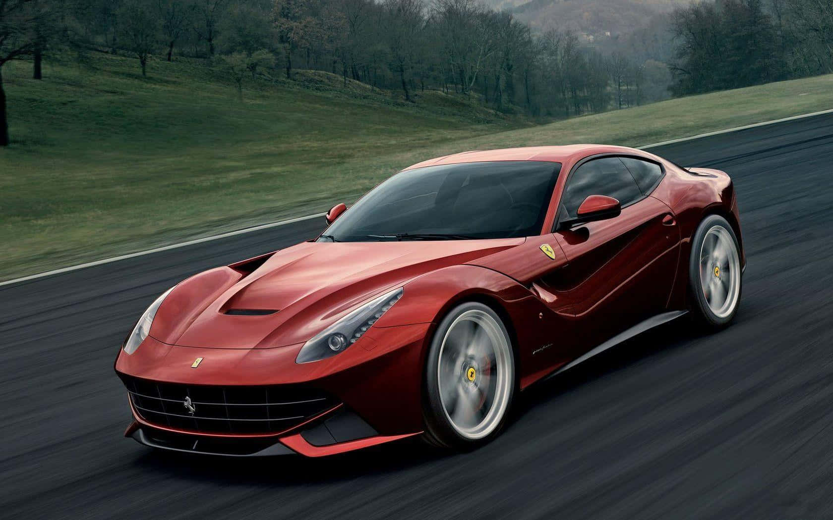 Ferrari F12 Berlinetta, red, winding asphalt road, HD Desktop Wallpaper