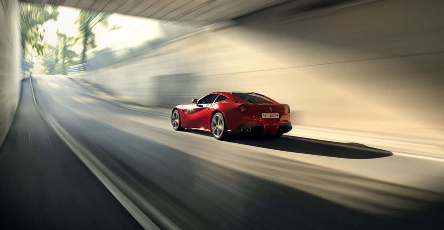 Ferrari F12 Berlinetta, red, tunnel, HD Desktop Wallpaper