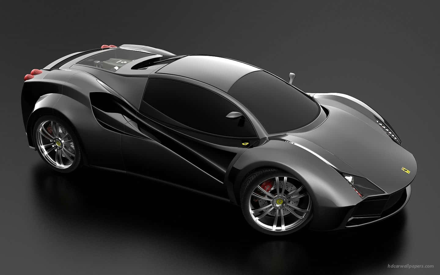 Ferrari F12, matte black, red brake calipers, HD Desktop Wallpaper
