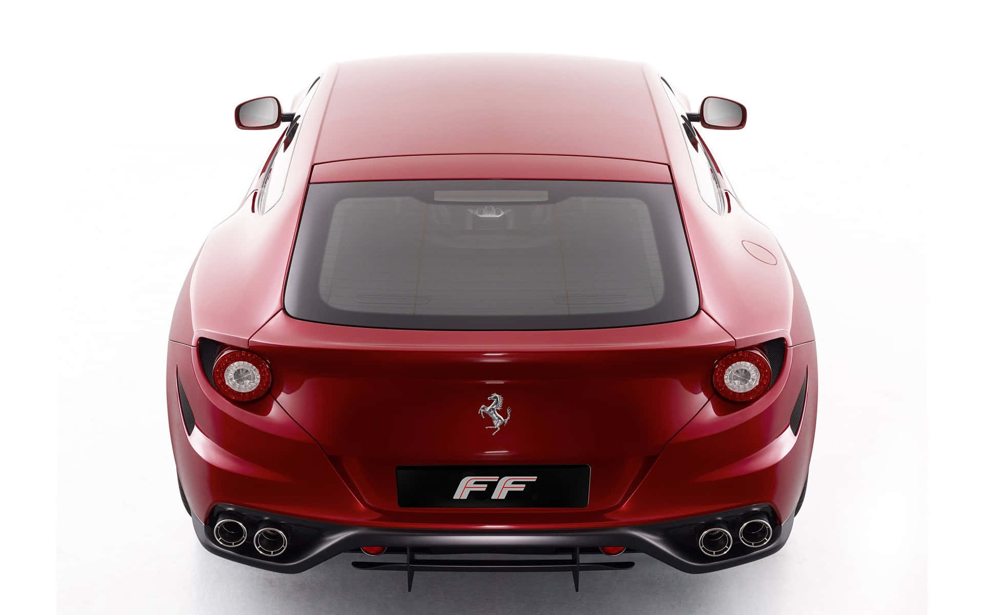 Ferrari FF, glossy red, stark white background, Full HD Desktop Wallpaper