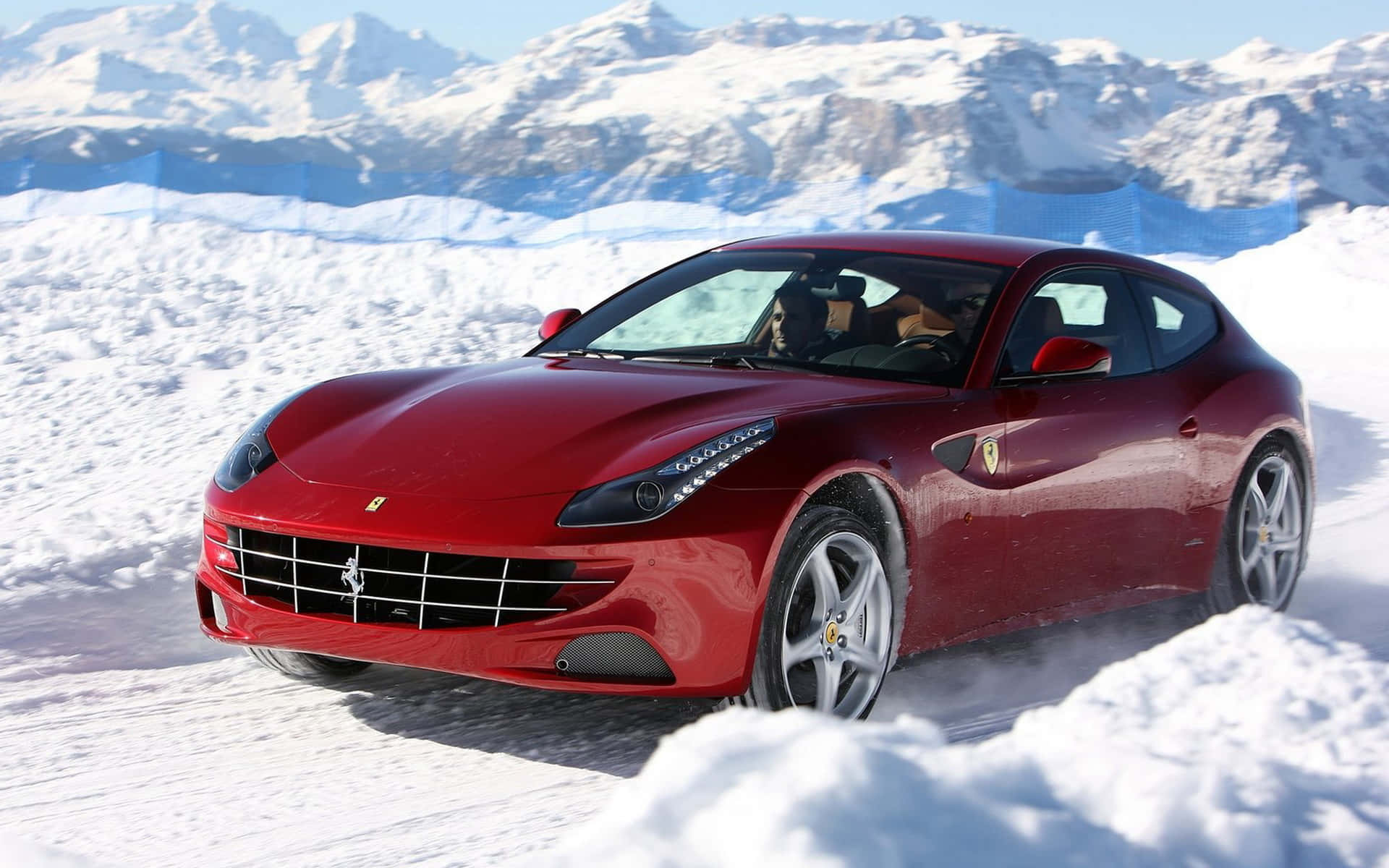 Ferrari FF, glossy red, deep snow, Full HD Desktop Wallpaper