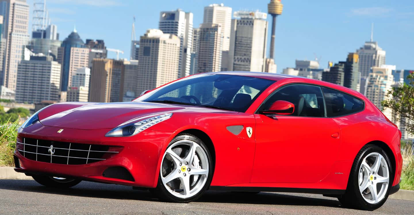 Ferrari FF, vibrant red, bright sunlight, HD Desktop Wallpaper