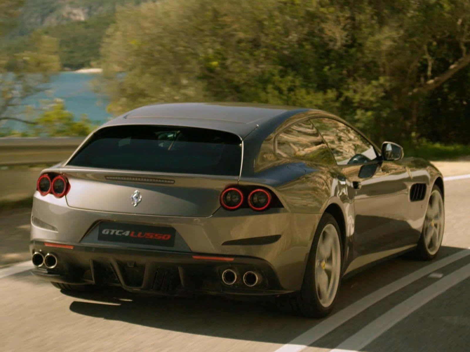 Ferrari GTC4Lusso, silver, coastal road, HD Desktop Wallpaper