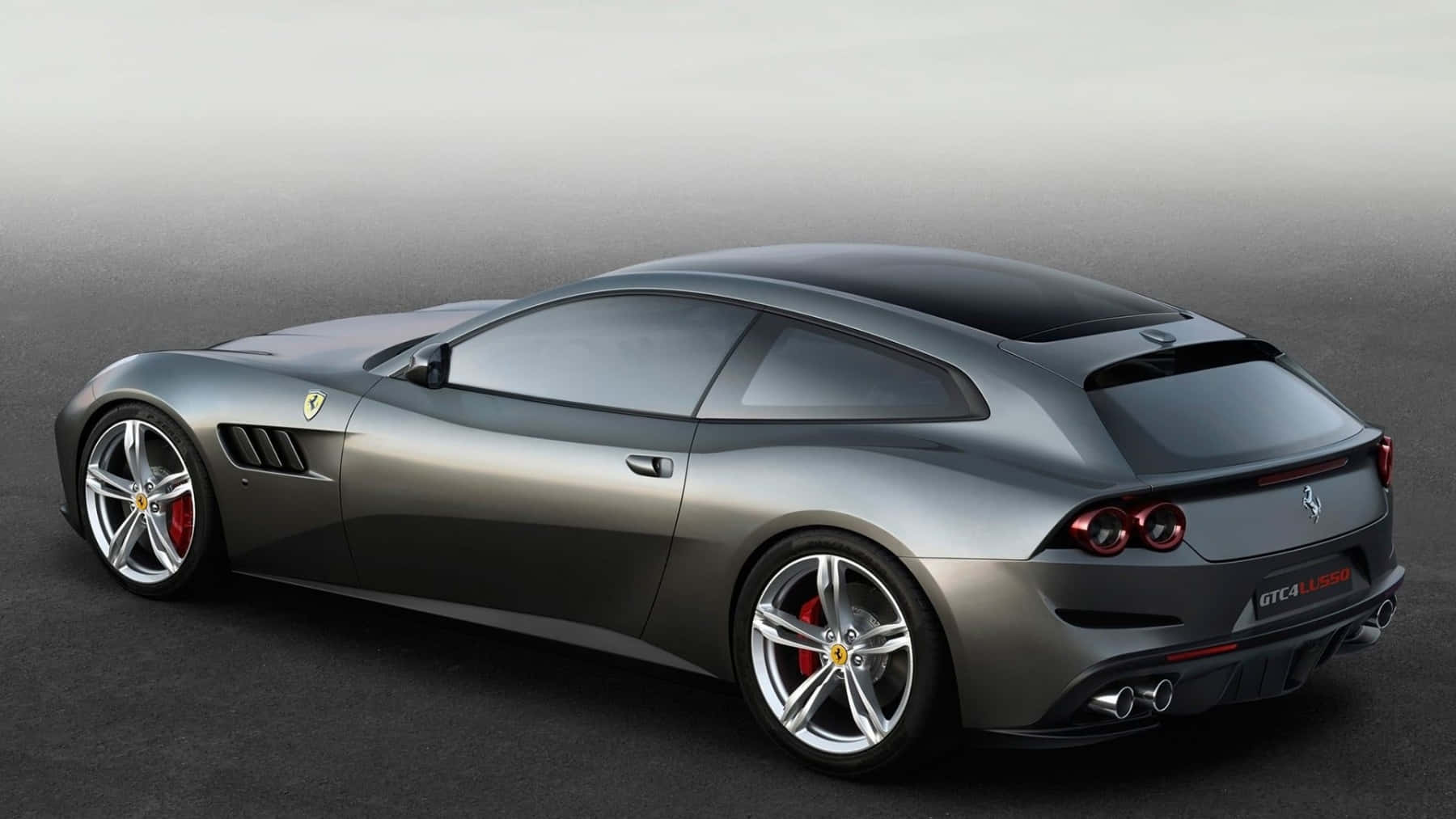 Ferrari GTC4Lusso, silver, red brake calipers, HD Desktop Wallpaper