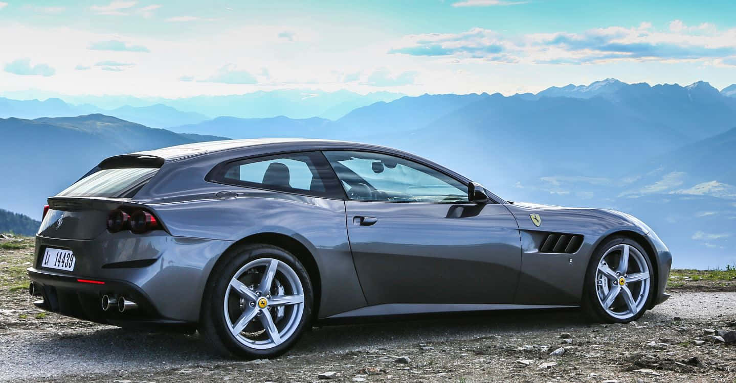 Ferrari GTC4Lusso, silver, mountain overlook, HD Desktop Wallpaper