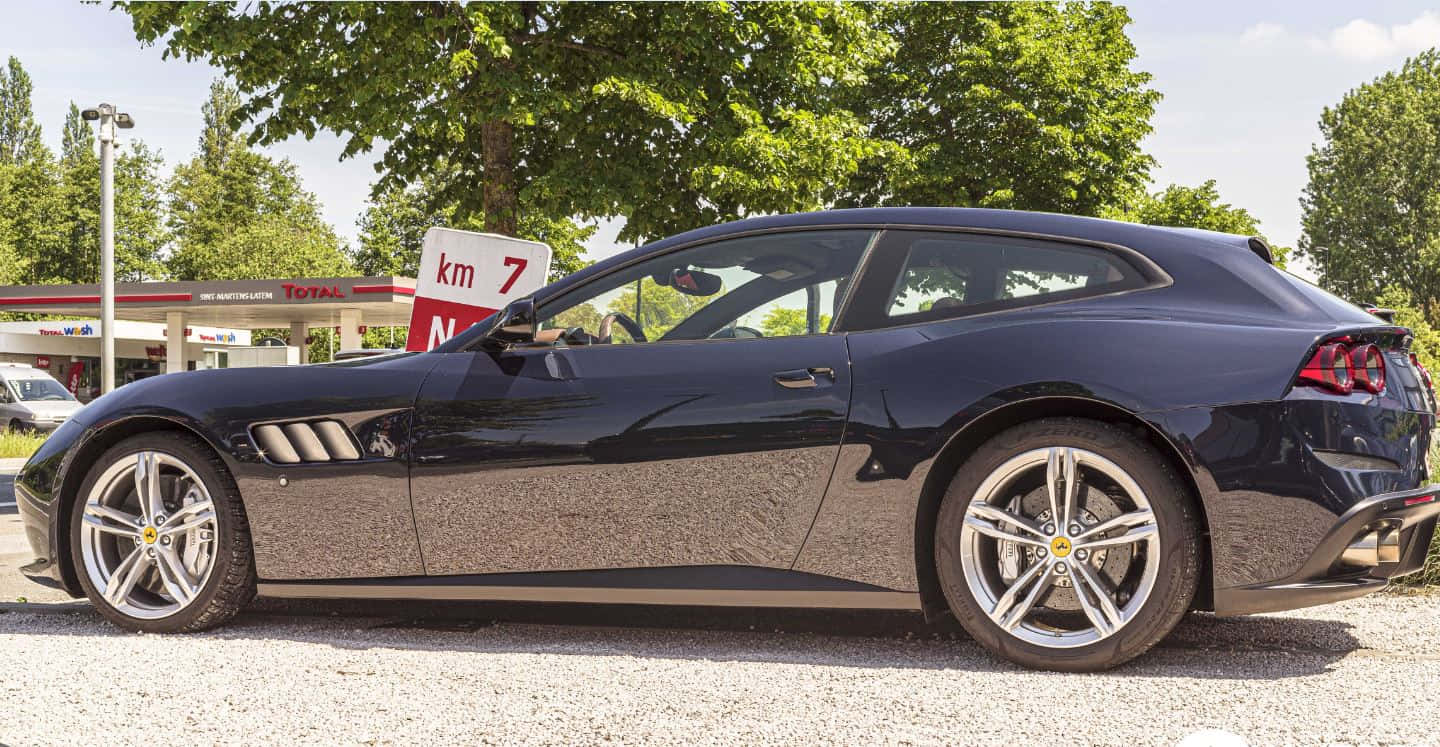 Ferrari GTC4Lusso, black, gravel, HD Desktop Wallpaper