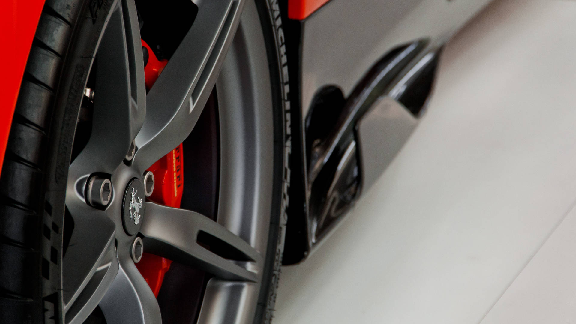 Ferrari iPad, sleek silver wheel, red brake calipers, Full HD Desktop Wallpaper