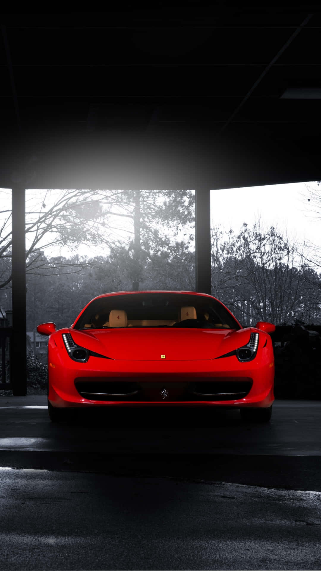 Ferrari, iPhone X, vibrant red, Full HD Phone Wallpaper