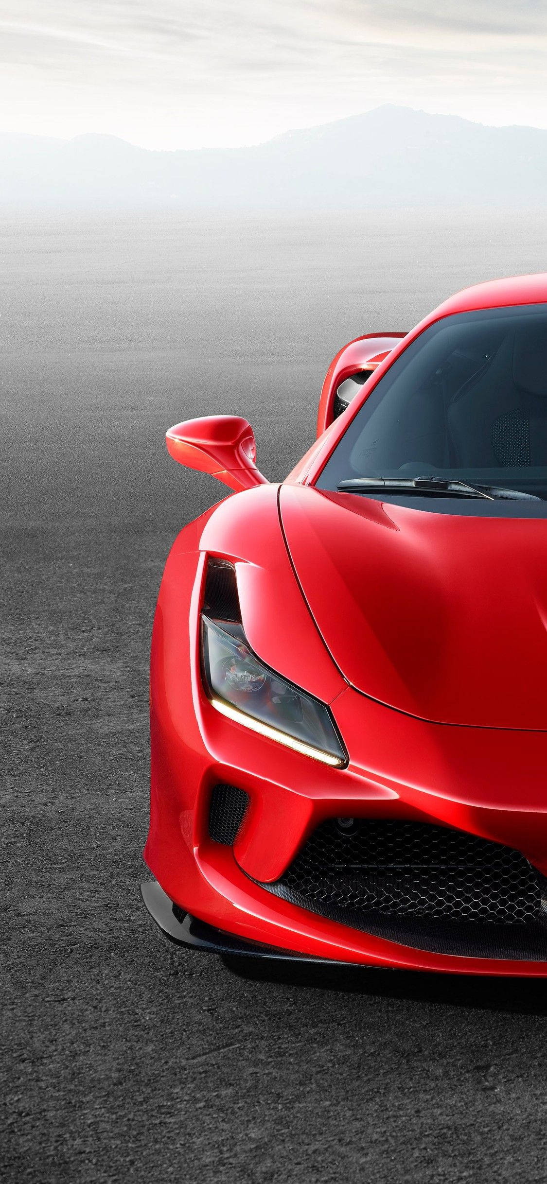 Ferrari, glossy red, sports car, Full HD Phone Wallpaper