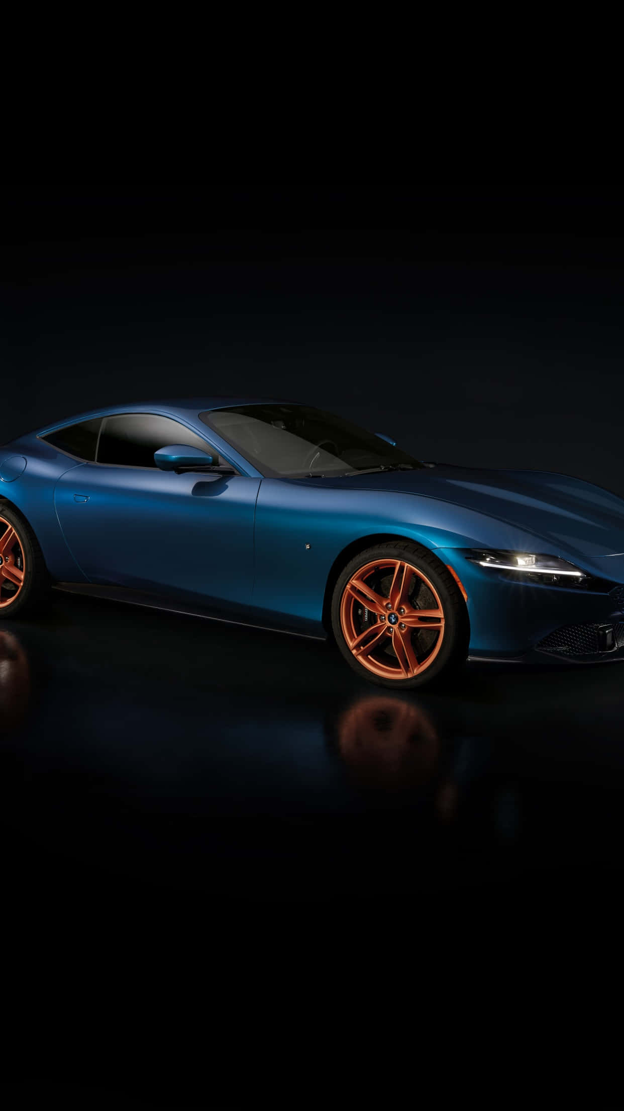 Ferrari iPhone X, blue, orange wheels, Full HD Phone Wallpaper