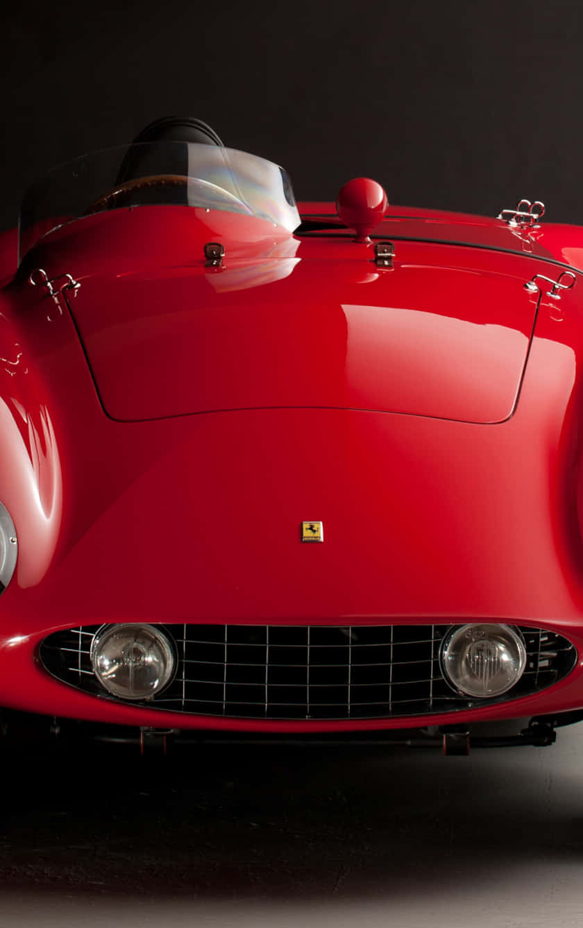 vintage Ferrari, glossy red, chrome accents, HD Phone Wallpaper