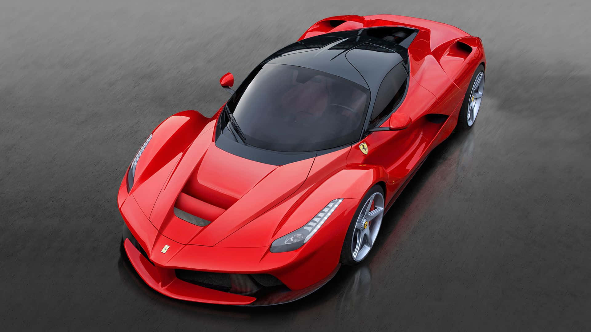 Ferrari LaFerrari, glossy red, black roof, Full HD Desktop Wallpaper
