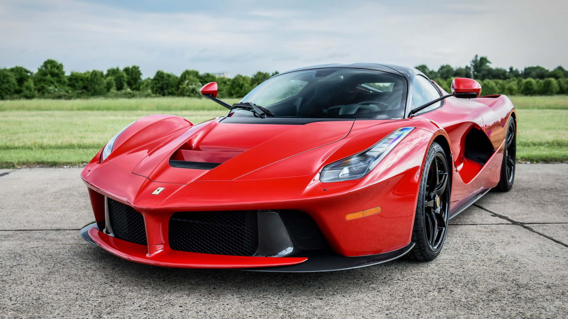Ferrari LaFerrari, red, daylight, Full HD Desktop Wallpaper