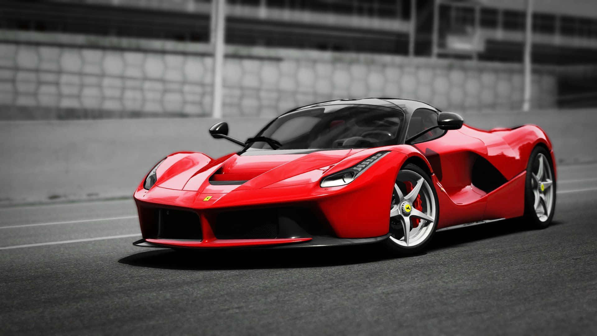 Ferrari LaFerrari, vibrant red, racetrack, Full HD Desktop Wallpaper