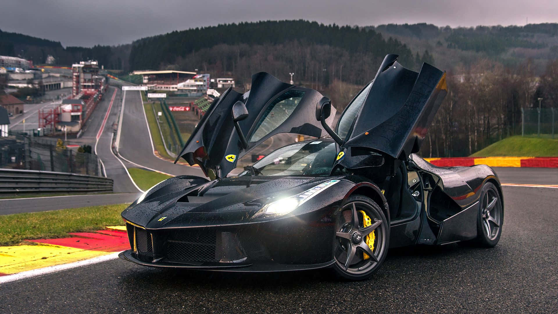 Ferrari LaFerrari, sleek black, scissor doors, Full HD Desktop Wallpaper