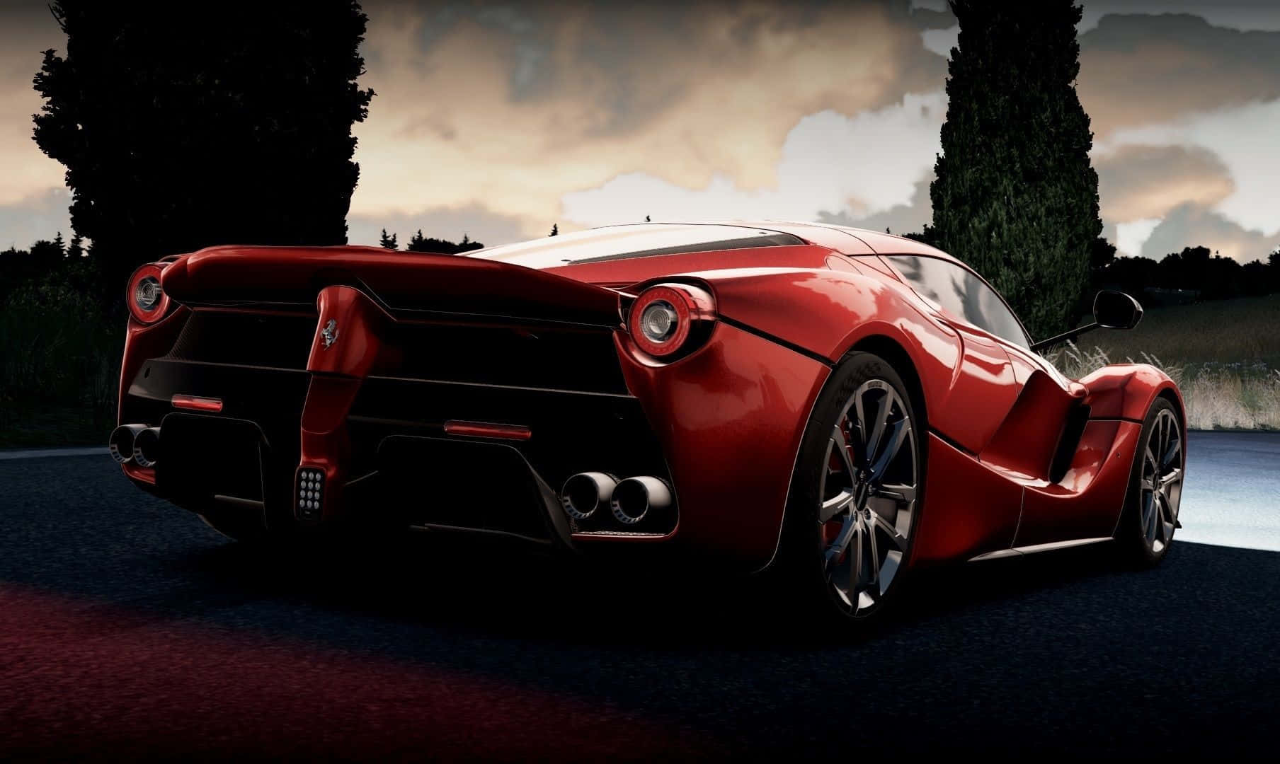 Ferrari LaFerrari, red, glossy, HD Desktop Wallpaper