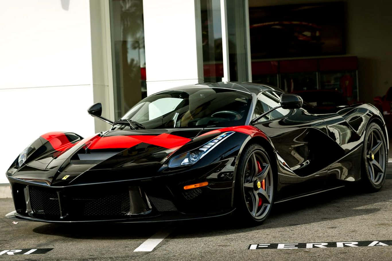 Ferrari LaFerrari, black, red accents, HD Desktop Wallpaper