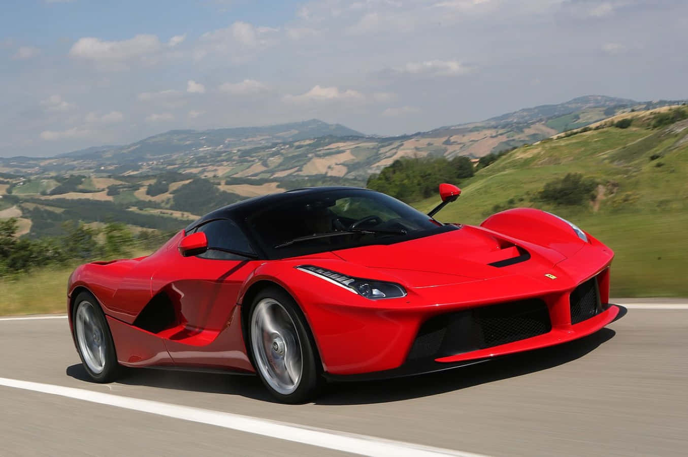 Ferrari LaFerrari, red, winding mountain road, HD Desktop Wallpaper