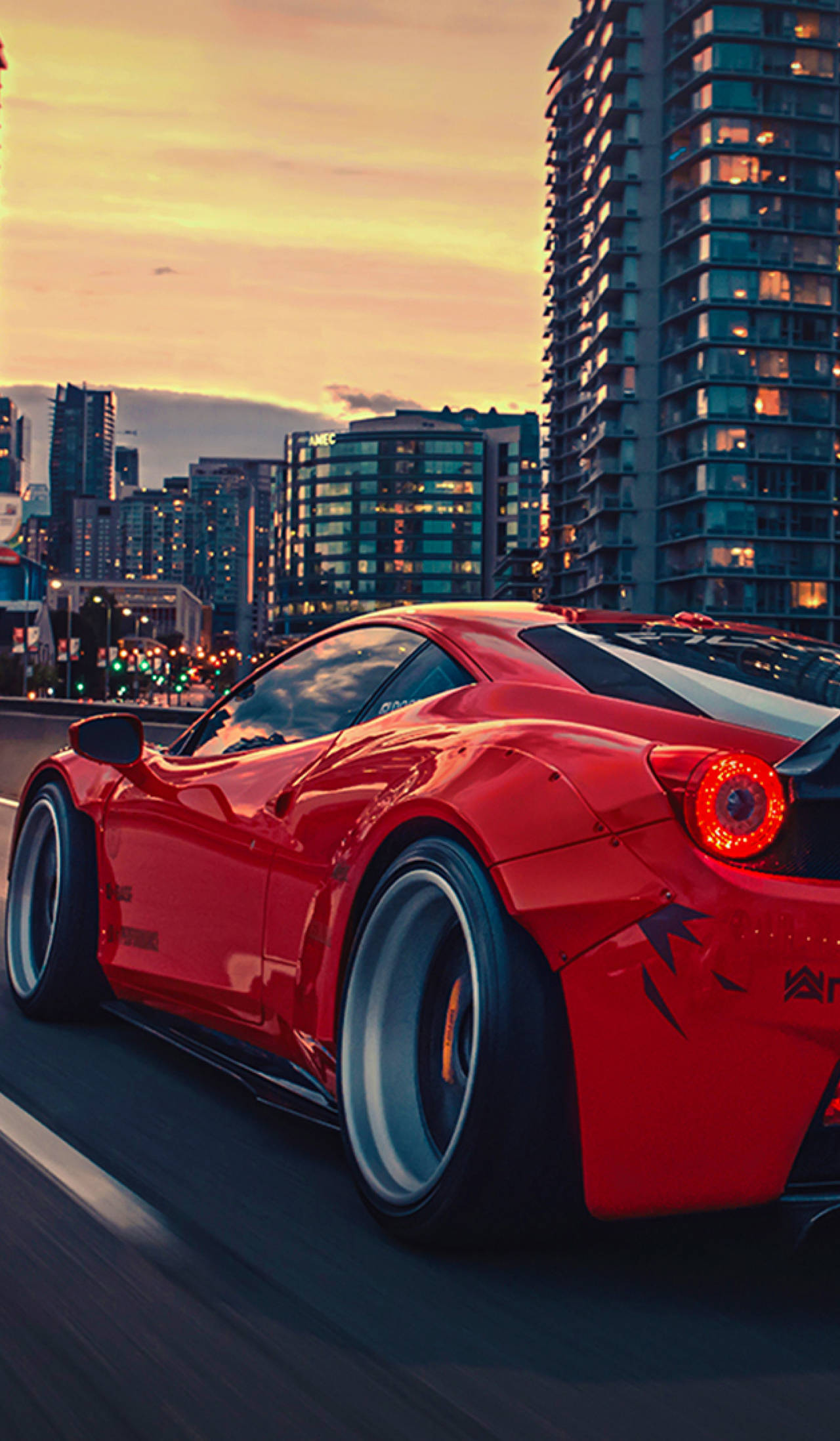 458 Ferrari, Red, Glossy, Full HD Phone Wallpaper