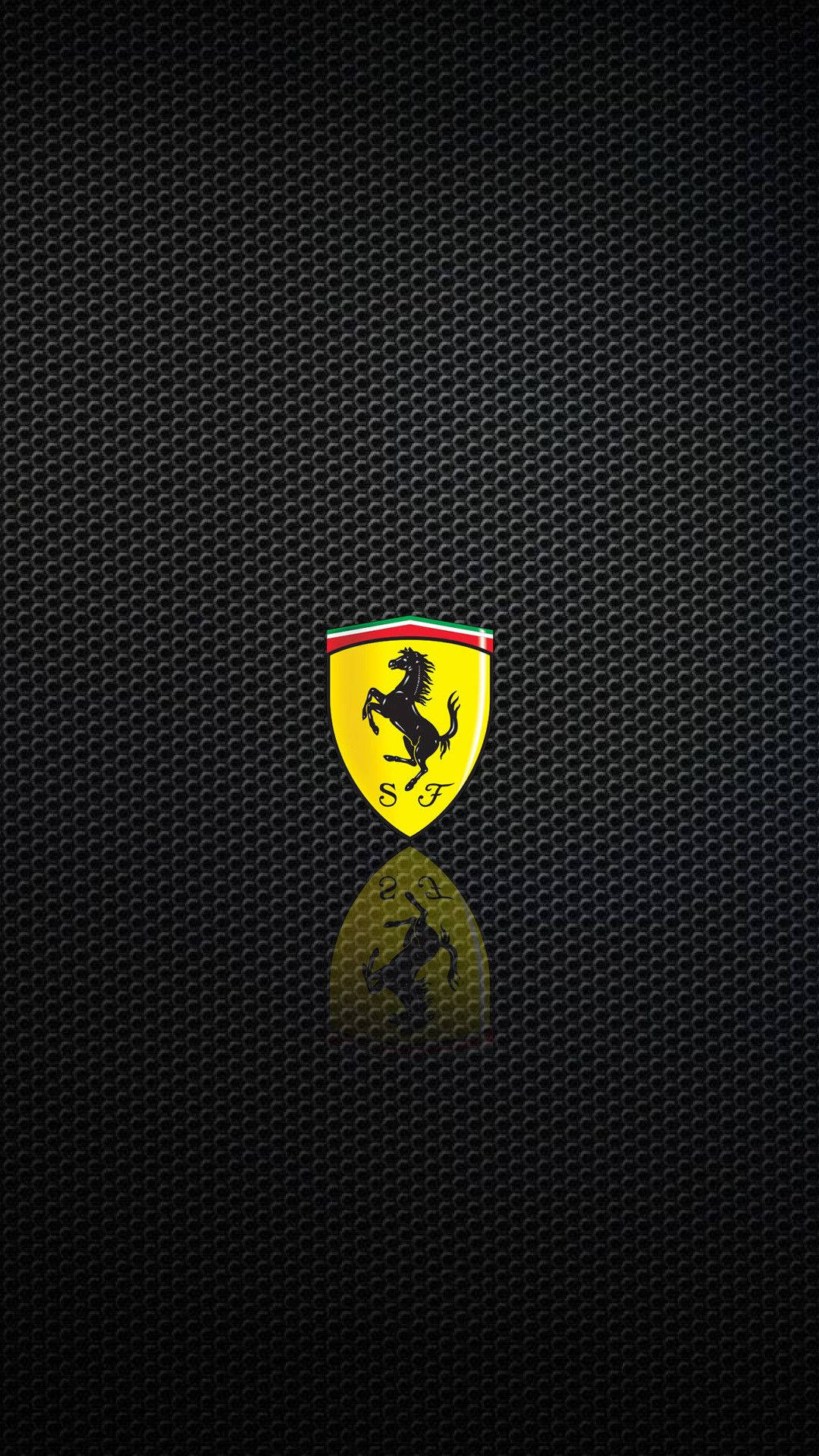 Ferrari, prancing horse emblem, black aesthetic, Full HD Phone Wallpaper