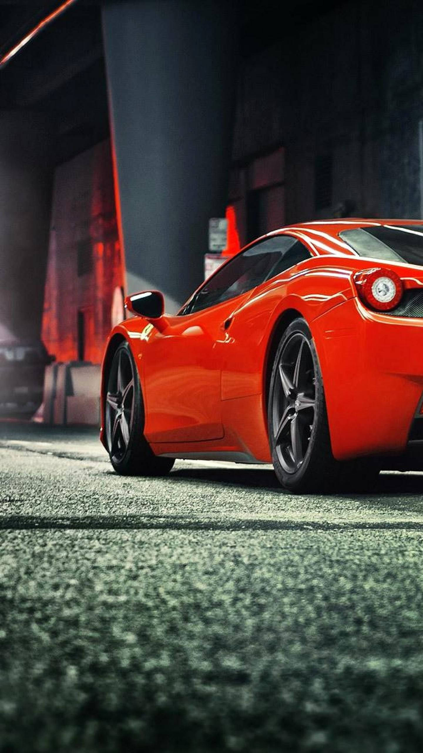 Ferrari, Red Sports Car, Orange Ferrari, 2K Phone Wallpaper