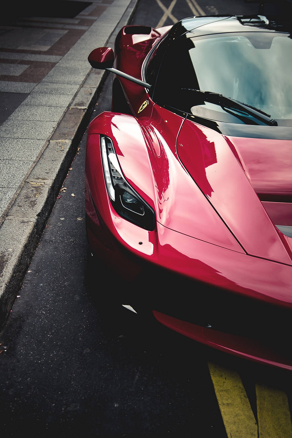 Ferrari, glossy red, sports car, HD Phone Wallpaper