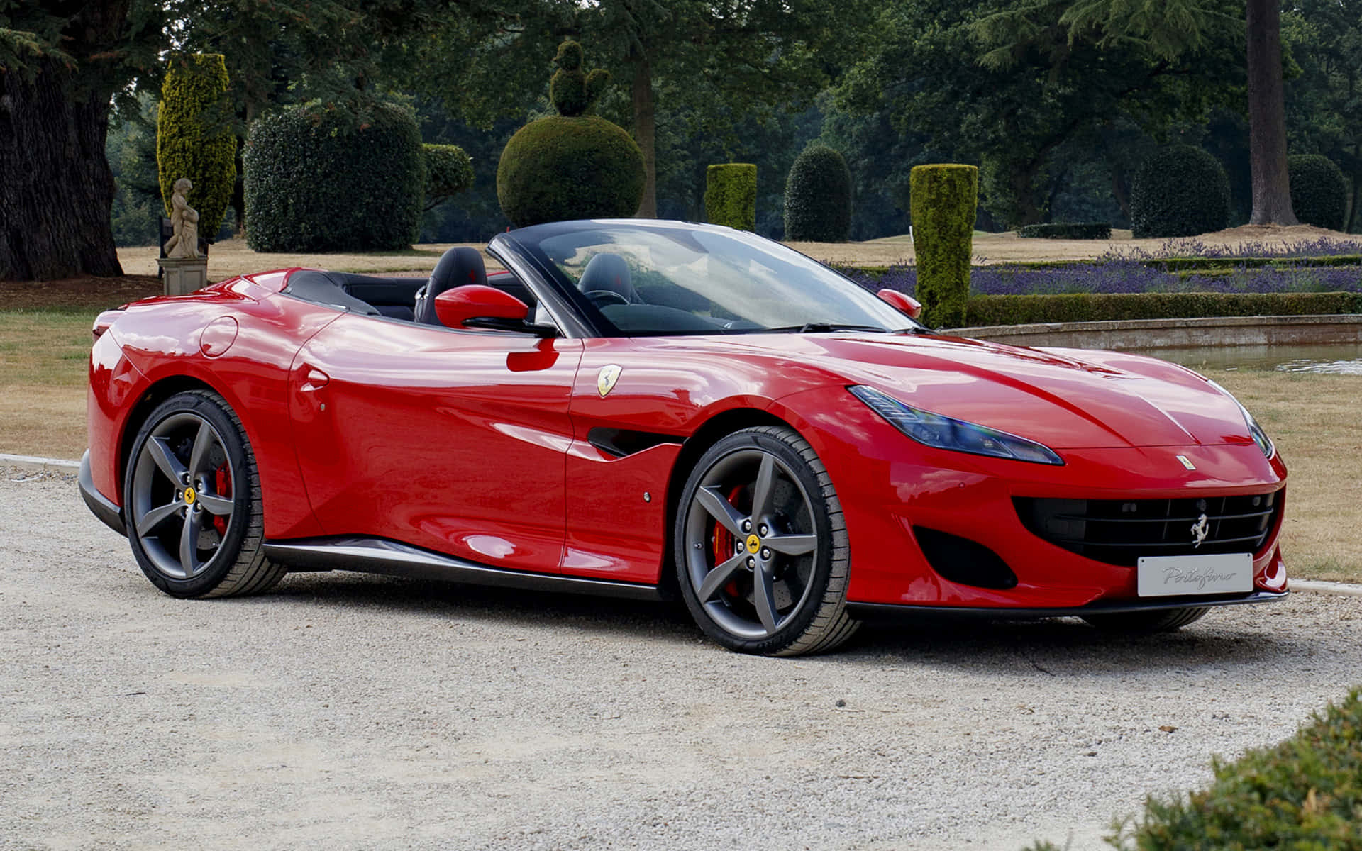 Ferrari Portofino, red, convertible, Full HD Desktop Wallpaper