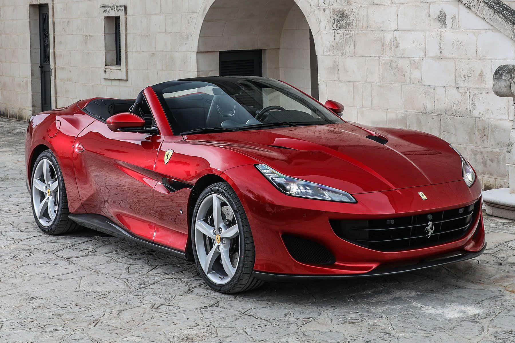Ferrari Portofino, glossy red, convertible, HD Desktop Wallpaper
