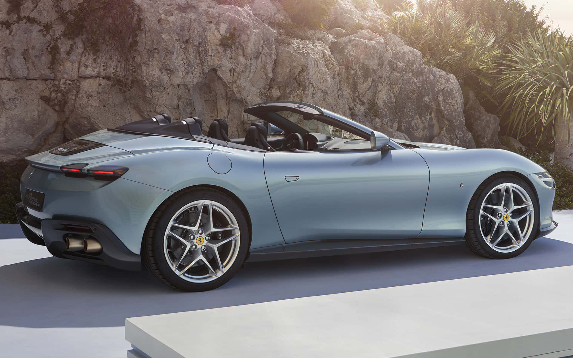Ferrari Roma, light blue, modern platform, Full HD Desktop Wallpaper