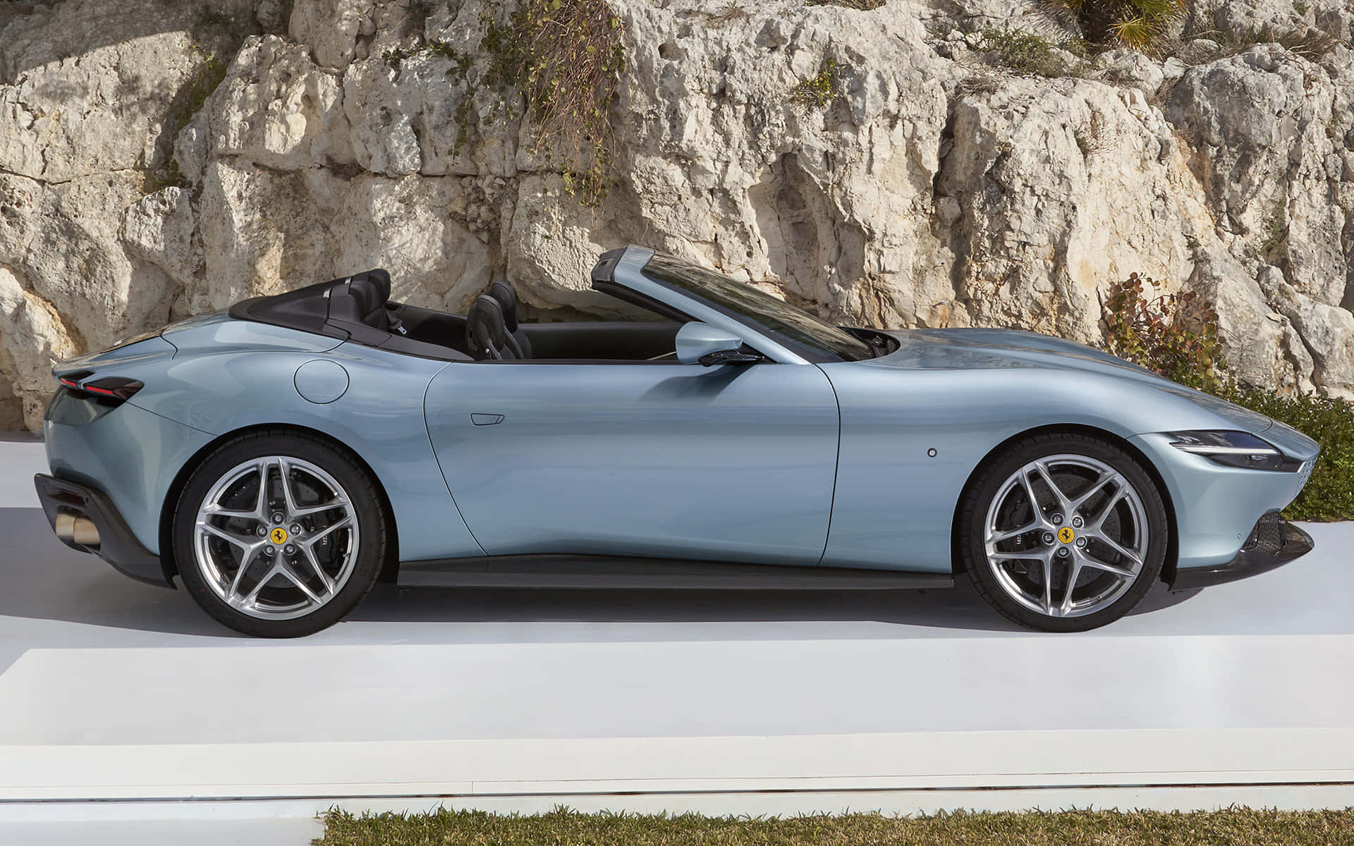Ferrari Roma, light blue, convertible, Full HD Desktop Wallpaper