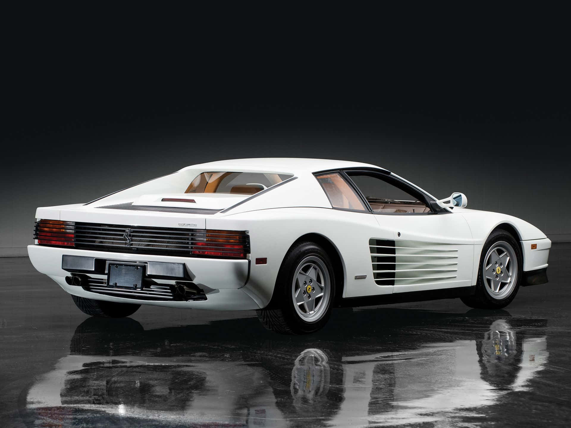 Ferrari Testarossa, white, side strakes, Full HD Desktop Wallpaper