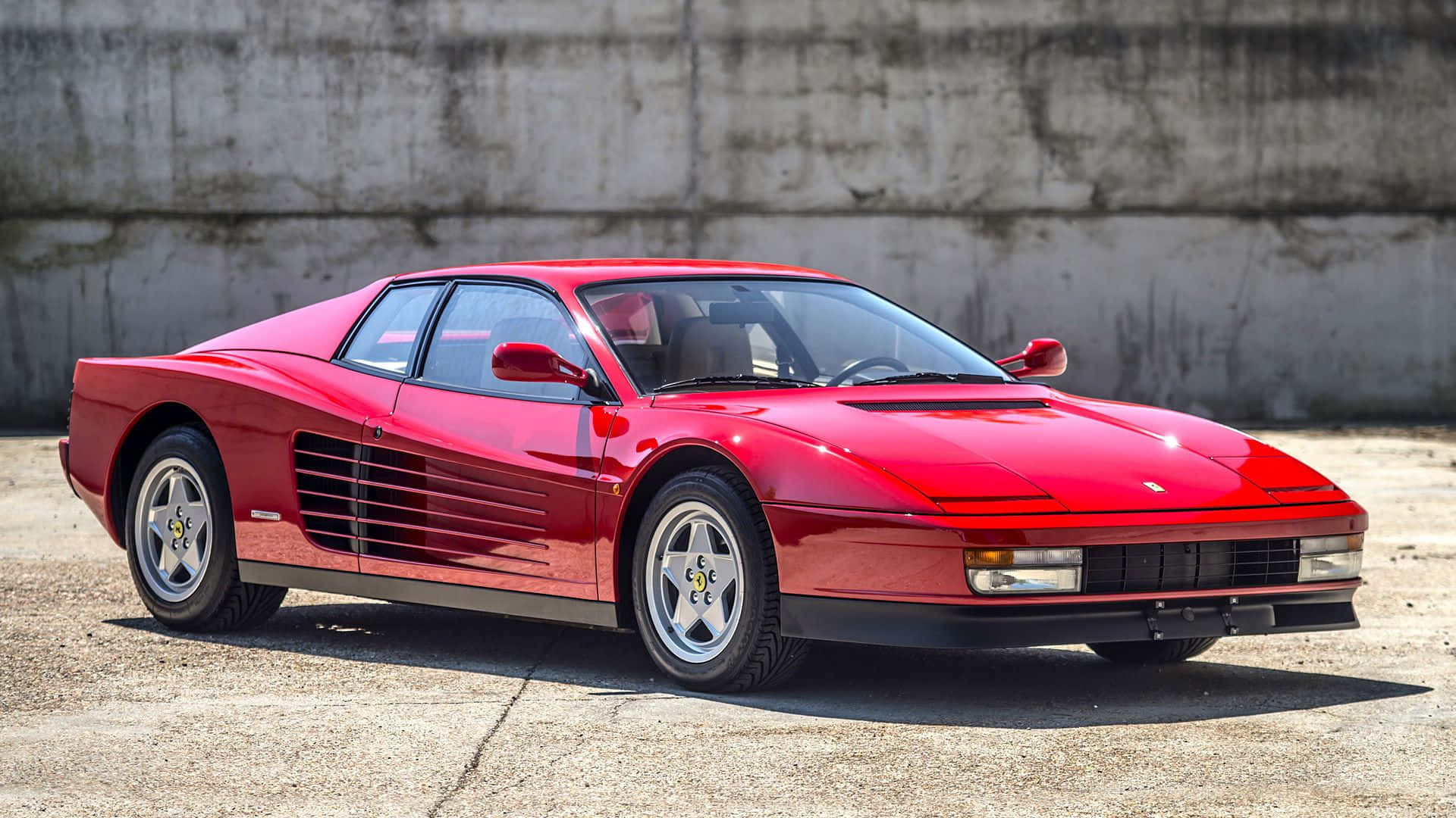 Ferrari Testarossa, 1984, red, Full HD Desktop Wallpaper
