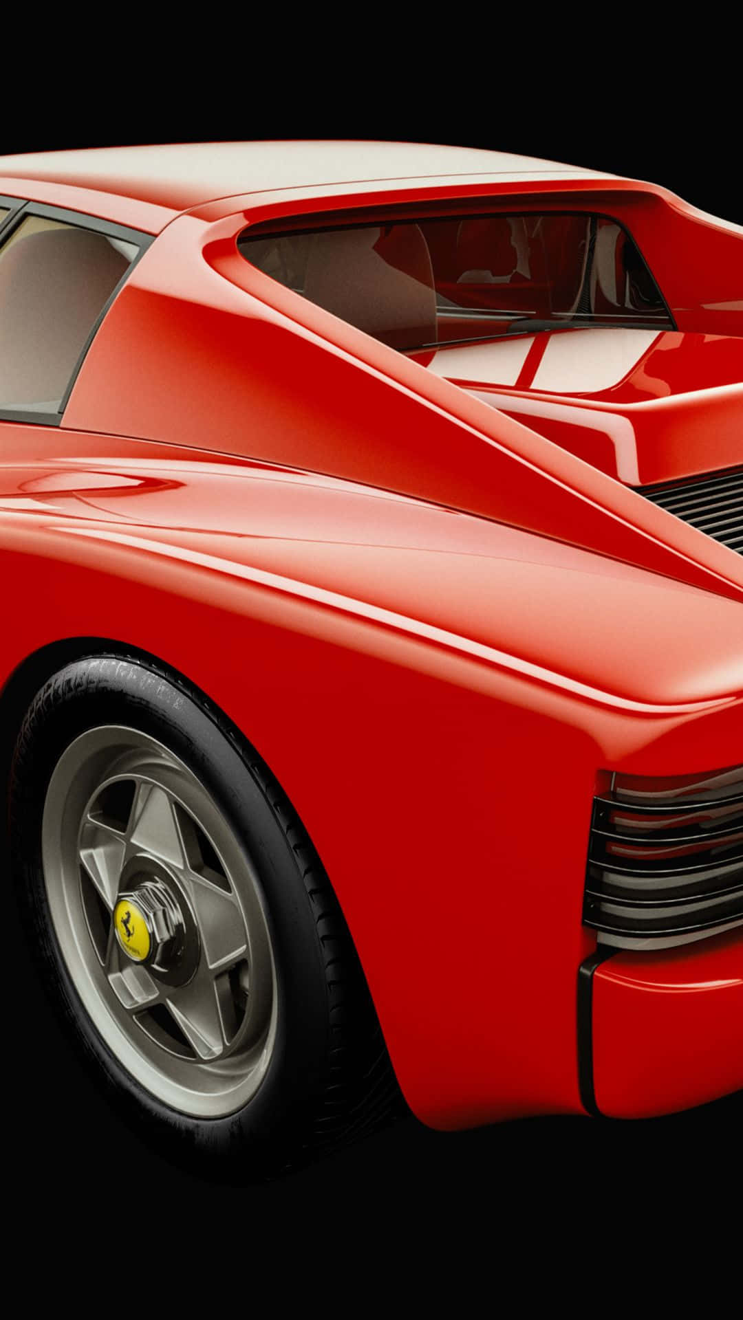 Ferrari Testarossa, red, silver rims, Full HD Phone Wallpaper