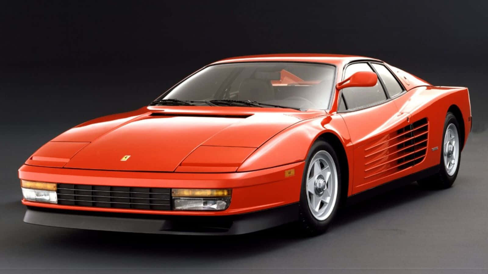 Ferrari Testarossa, red, studio lights, HD Desktop Wallpaper